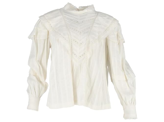 Blusa a maniche lunghe Reign Isabel Marant in cotone bianco