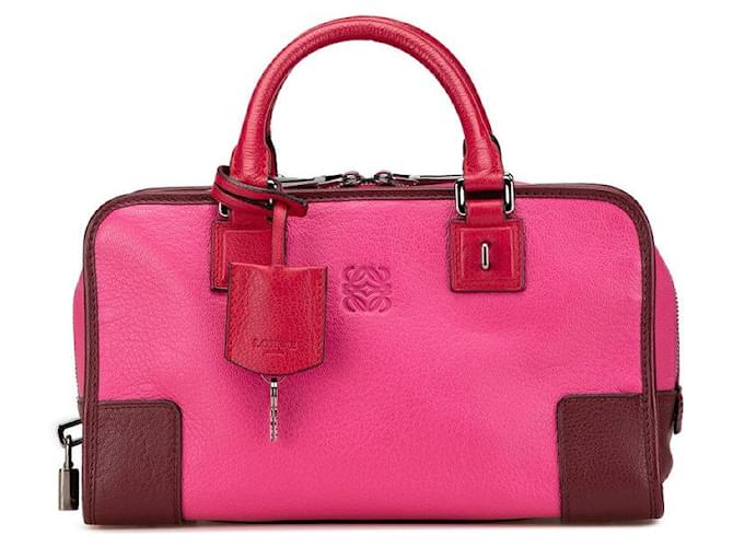 Borsa in pelle Loewe Anagram Logo Amazona 28 Rosa