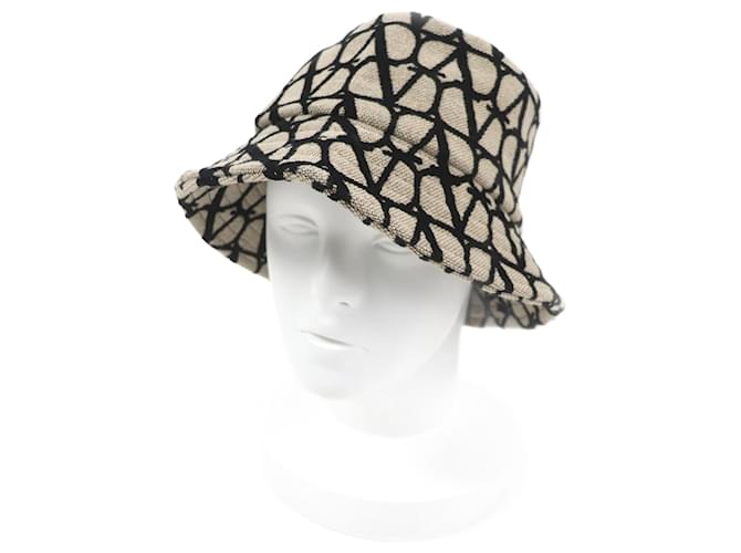 Valentino Garavani Cappello bucket Valentino Iconography 56 Beige Nero Marrone