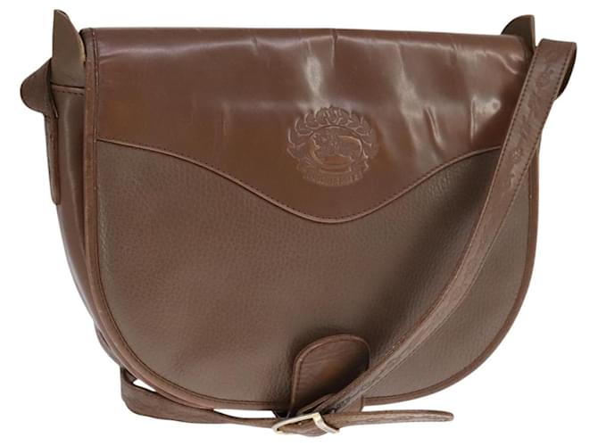 Autre Marque Borsa a spalla Burberrys in pelle marrone argento autentica bs21793