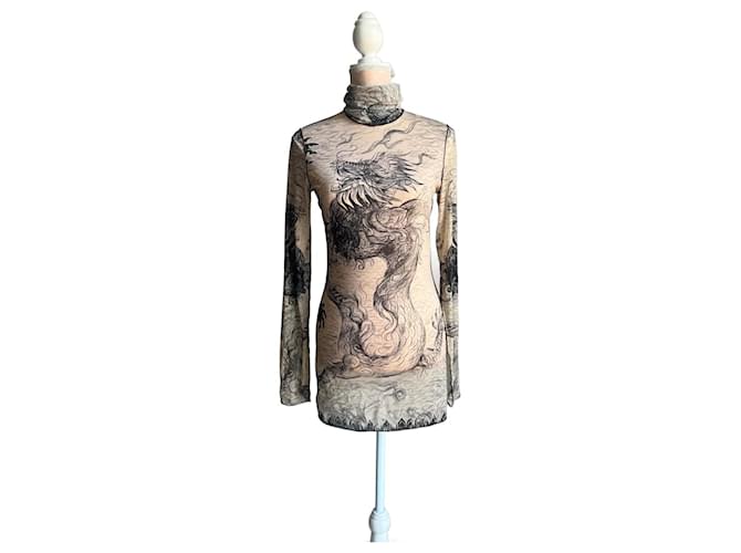 Jean paul Gaultier abito tattoo Beige