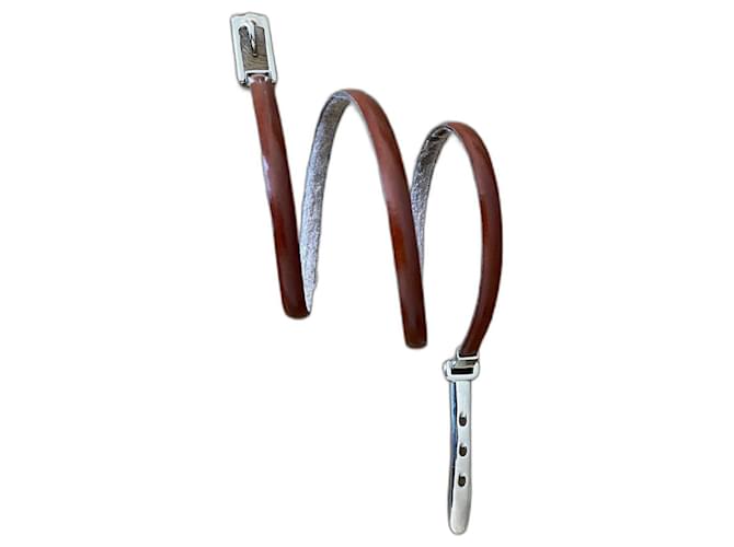 Cintura sottile o bracciale fauve bordeaux Adolfo Dominguez T. 75 Marrone Argento