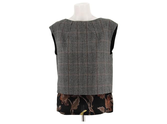 DRIES VAN NOTEN Top T.FR 38 Lana Grigio