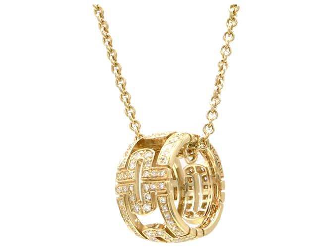 Bulgari Collana pendente rotonda con diamanti pieni Parentesi di Bvlgari