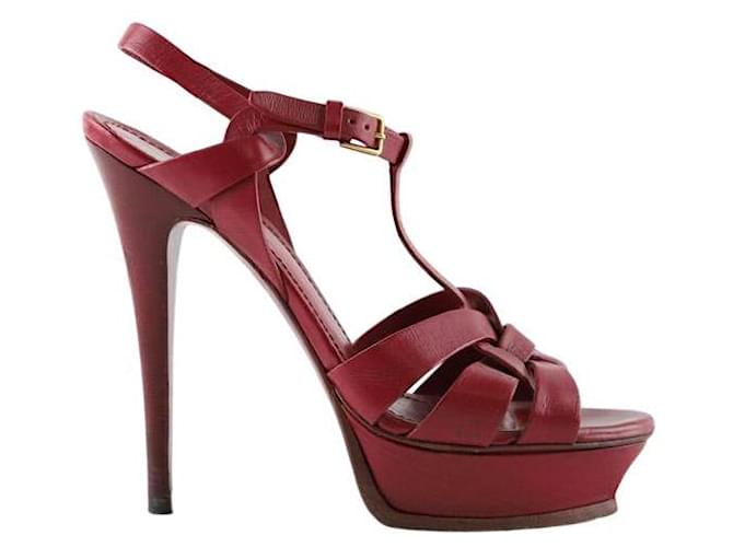 Saint Laurent Tacchi in pelle Bordò