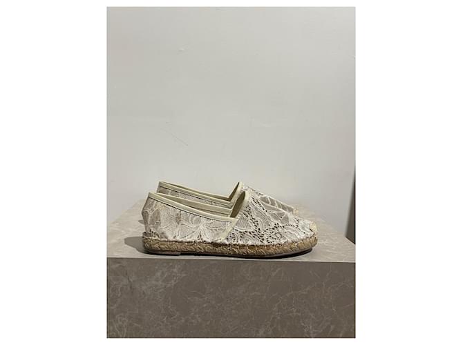 Espadrillas Valentino T.EU 37 Tessuto Bianco