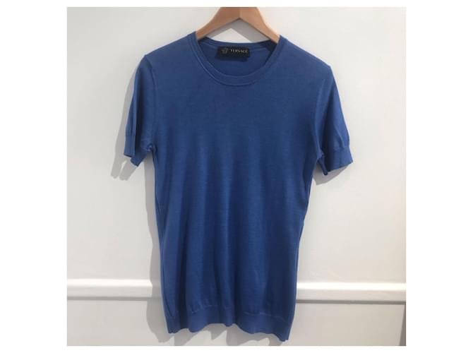 VERSACE Maglieria T.FR 42 Cashmere Blu