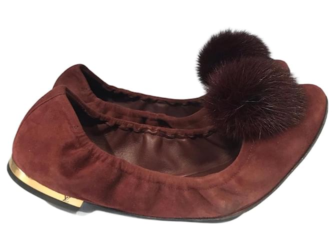 Ballerine LOUIS VUITTON T.EU 38 Camoscio Bordò