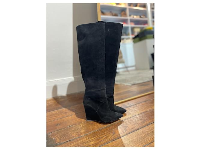 Stivali SAINT LAURENT T.EU 37.5 Camoscio Nero