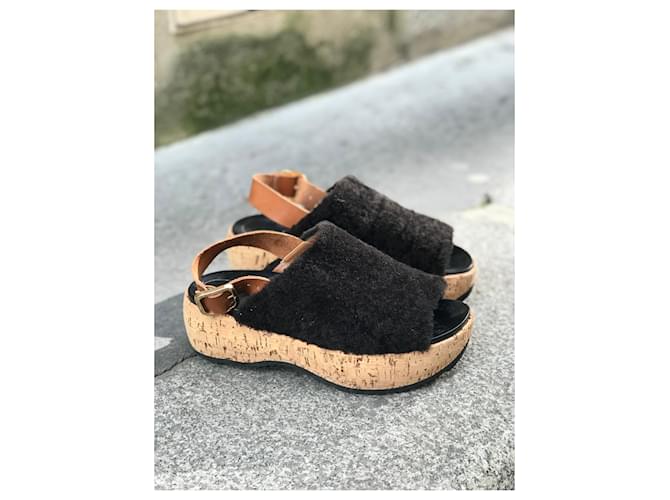 MARNI Mules e zoccoli T.EU 38 Pelle Nero