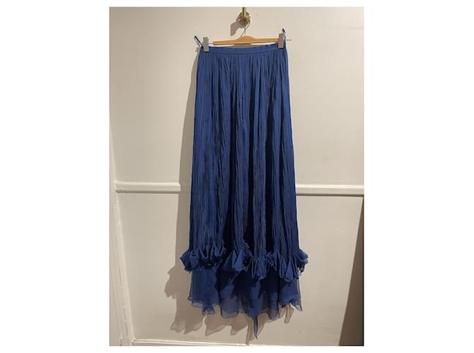 Abito YVES SAINT LAURENT T.International XS Seta Blu