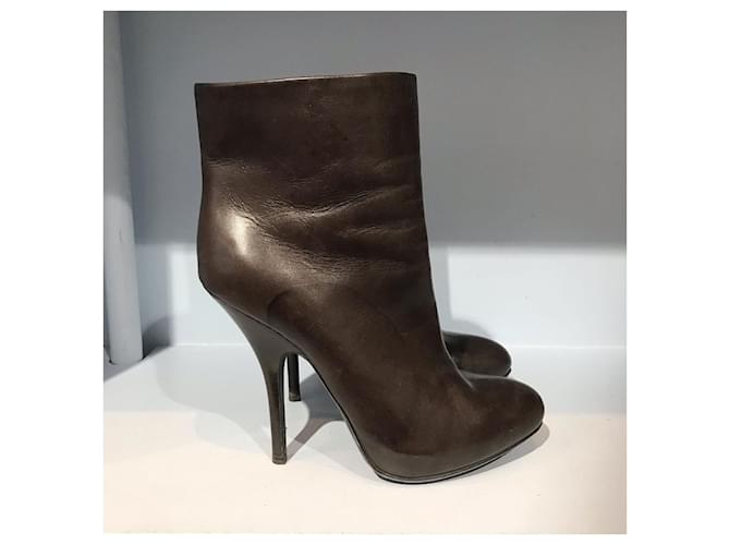 Stivaletti LANVIN T.EU 37.5 Pelle Marrone