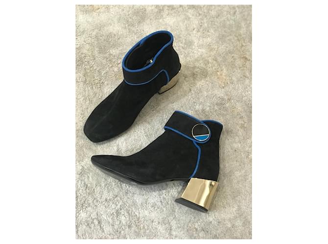 Stivaletti LANVIN T.EU 37.5 Camoscio Nero