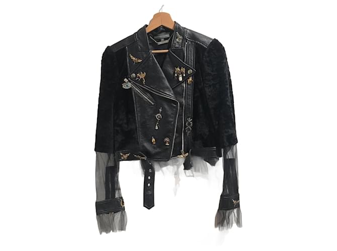 Giacca ALEXANDER MCQUEEN T.International L Pelle Nero