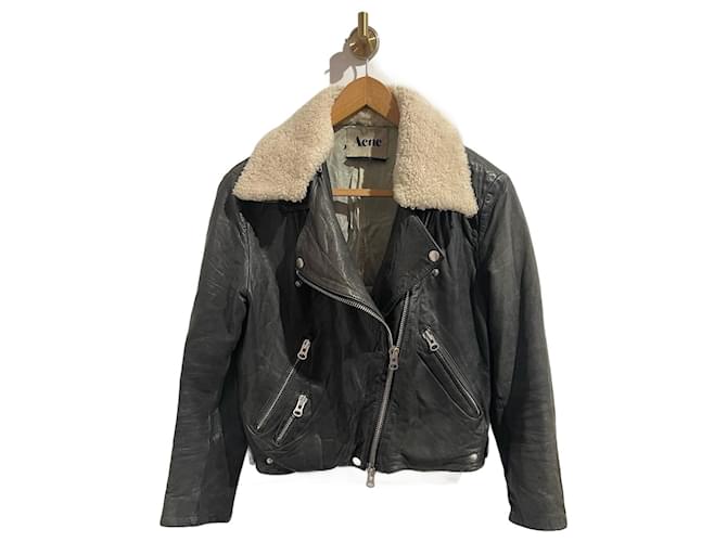 Giacca ACNE STUDIOS T.FR 38 Pelle Nero