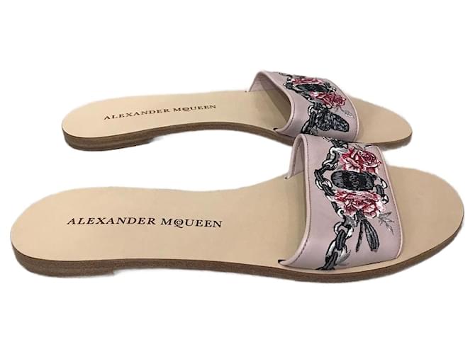 ALEXANDER MCQUEEN Mules e zoccoli T.EU 38.5 Pelle Rosa