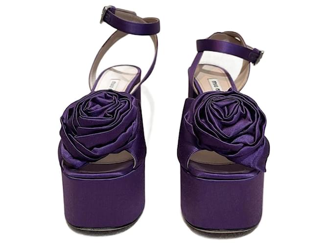 Sandali MIU MIU T.EU 37.5 Tessuto Porpora