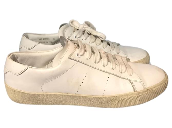 Sneakers SAINT LAURENT T.EU 38 Pelle Bianco