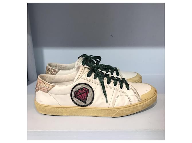 Sneakers SAINT LAURENT T.EU 40 Pelle Bianco