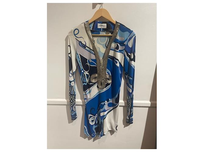 Abito EMILIO PUCCI T.International L Viscosa Blu