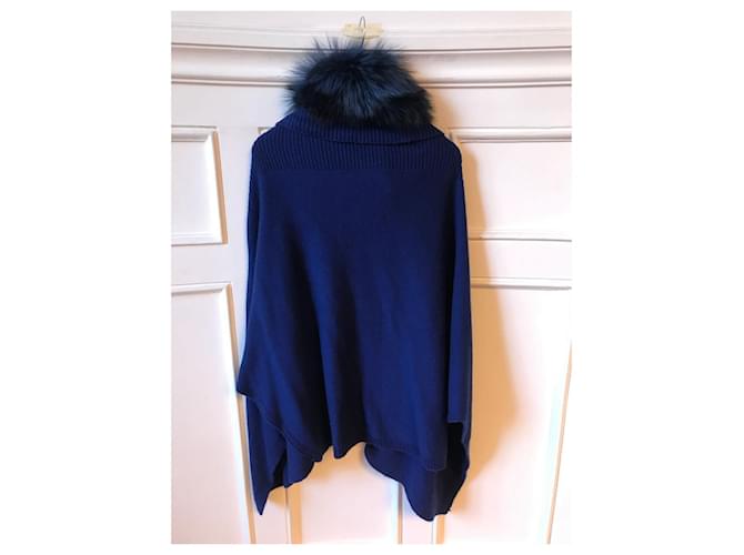 YVES SALOMON Giacche T.International Taglia Unica Lana Blu