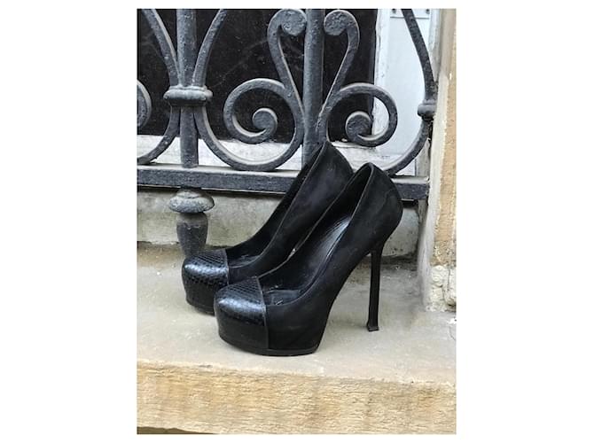 YVES SAINT LAURENT Tacchi T.EU 37 Camoscio Nero