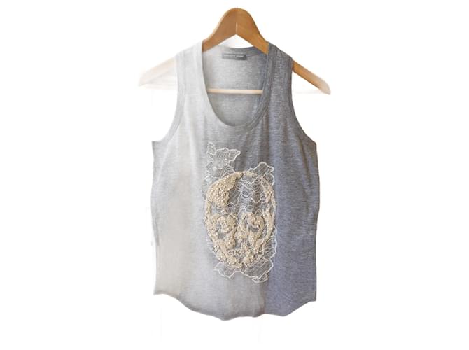 ALEXANDER MCQUEEN Tops T.FR 34 Cotone Grigio