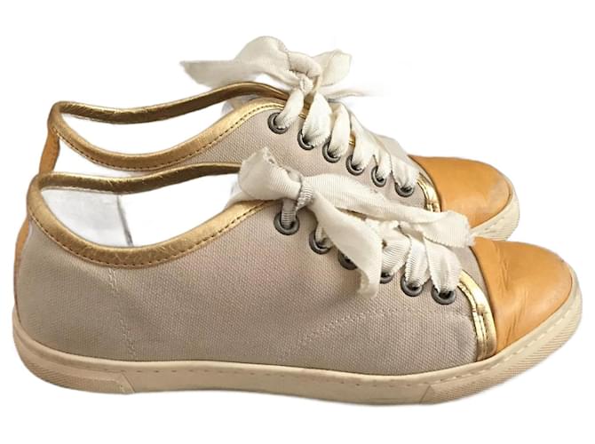 Sneakers LANVIN T.EU 35 Tessuto Beige