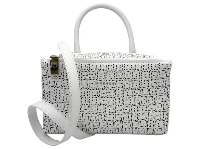 Piccola borsa Pandora in pelle di capra avorio Givenchy Bianco