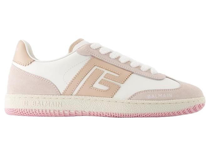 Sneakers Swan - Balmain - Pelle - Beige Marrone