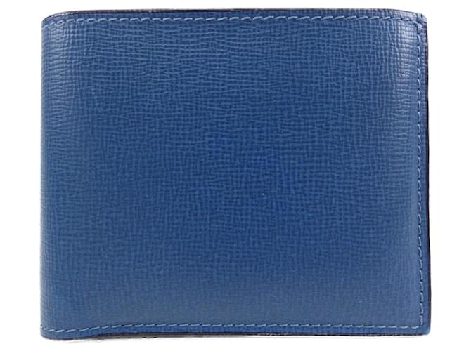 Portafoglio bi-fold in pelle navy Valextra Blu navy