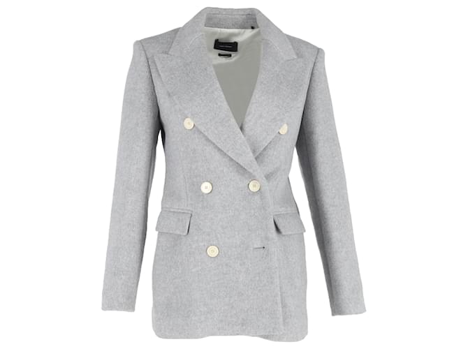 Blazer doppiopetto in lana grigia Isabel Marant Eleyani Grigio