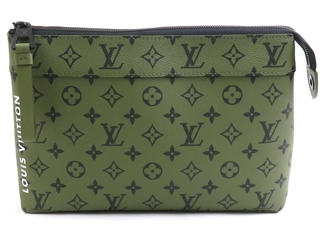 Borsa a mano in monogramma khaki Louis Vuitton Cachi