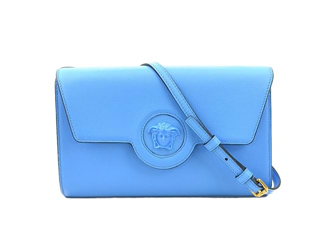 Borsa a spalla in pelle Medusa di Versace Blu