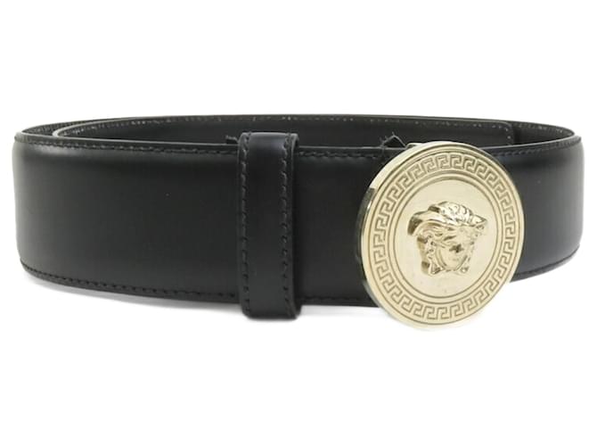 Cintura in pelle Medusa di Versace Nero