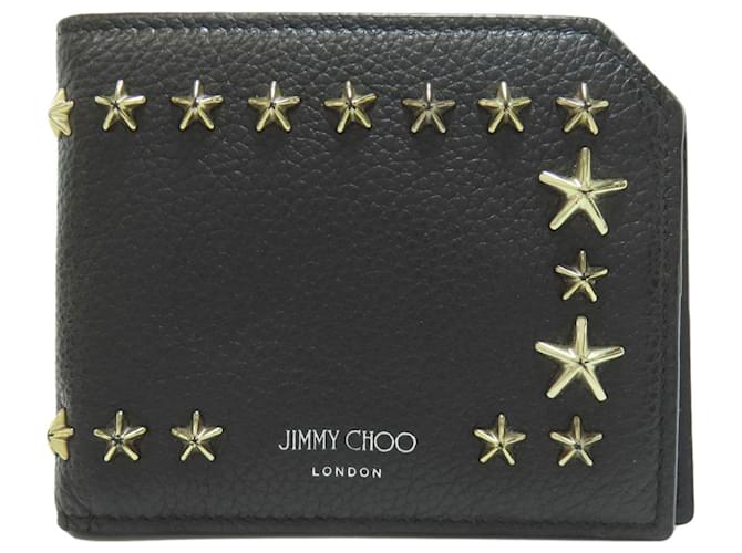 Portafoglio bi-fold con motivo a stella Jimmy Choo Nero