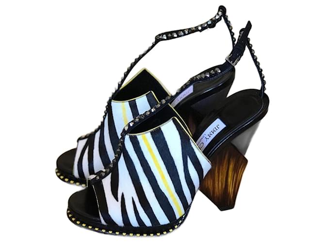 Sandali JIMMY CHOO T.EU 39.5 Pelle di vitello stile pony Multicolore