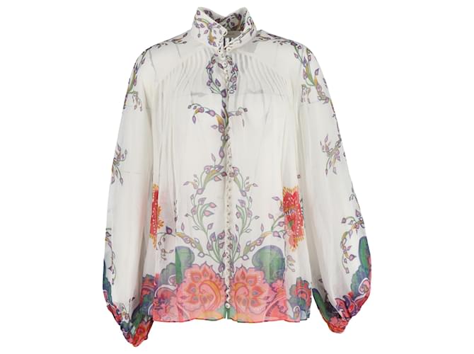 Blusa Blouson Lovestruck di Zimmermann in cotone crema Bianco Crudo