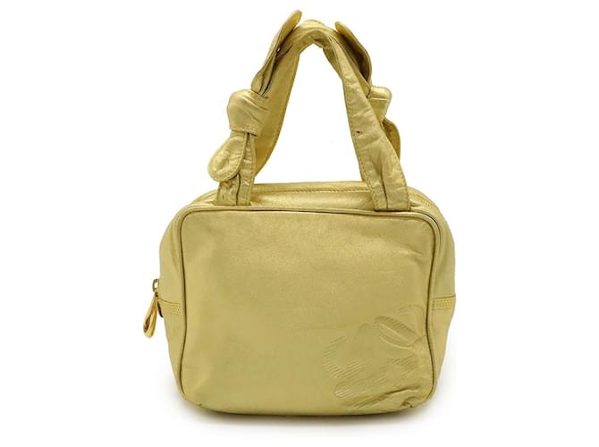 Borsa in pelle Anagram Loewe oro metallico D'oro