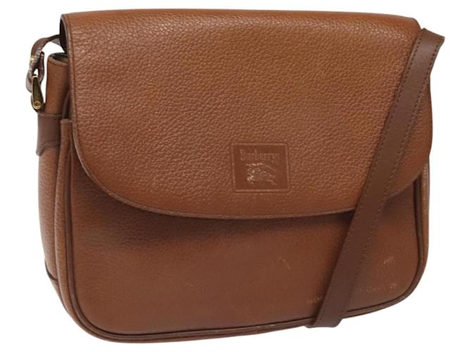 Autre Marque Borsa a Spalla Burberrys in Pelle Marrone Oro Auth hk2088 D'oro