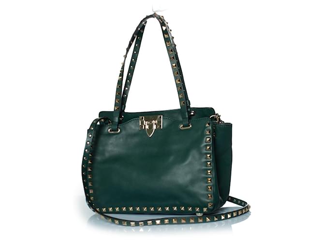 Borsa in pelle Rockstud di Valentino Garavani Verde