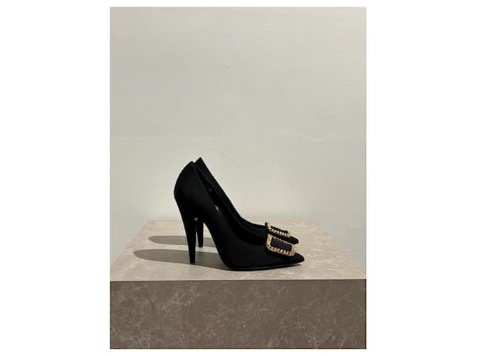 SAINT LAURENT Tacchi T.EU 37 Tessuto Nero