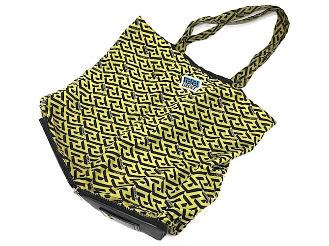 Borsa tote in tessuto blu Versace