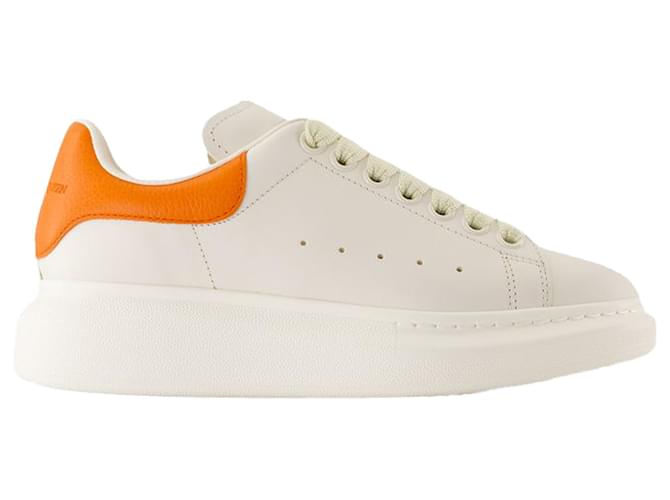 Sneakers oversize - Alexander McQueen - Pelle - Bianco/Arancione