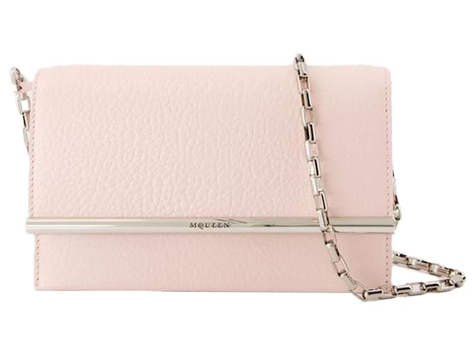 Mini borsa a barra incrociata - Alexander McQueen - Pelle - Rosa/Argento