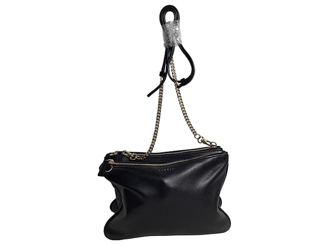 Borsa a tracolla Sandro Addict in pelle nera Nero