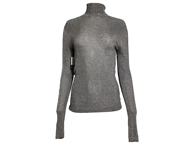 Maglione a collo alto Isabel Marant in viscosa metallica argento Metallico