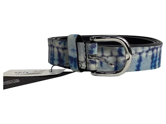 Cintura in suede blu con stampa tie-dye di Isabel Marant Blu chiaro