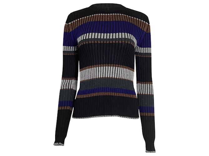 Maglione a coste rigato metallico Proenza Schouler in viscosa multicolore