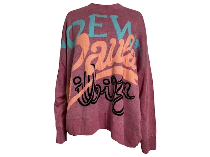 Maglione stampato Loewe x Paula's Ibiza in lino rosa